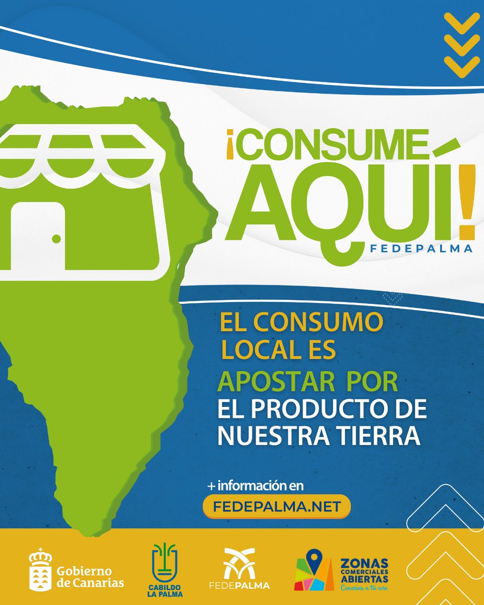 fedepalma_lp's tweet photo. 🛍️ Apostar por el comercio local es ayudar a nuestros comerciantes y a nuestra Isla. Consume Aquí, consume en La Palma.
#FEDEPALMA #coemta #consumeaquí #ZCAdeCanarias #empresaslapalma #ServicioCanariodeEmpleo https://t.co/GyQ6KIIKZK