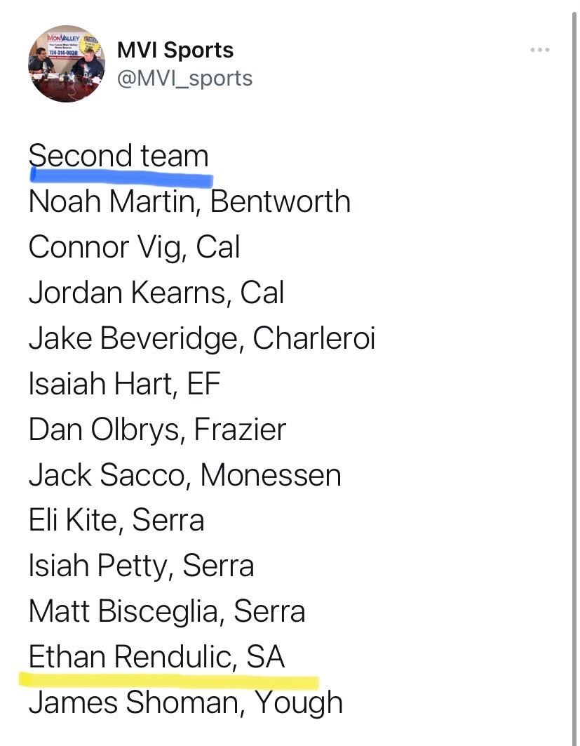 southallegheny's tweet photo. 📢 ⚾️🌟
The Mon Valley Independent has announced their "Dirty Dozen" Baseball Team!  Congratulations Jaxson Champ (First team) and Ethan Rendulic (Second Team). 
👏👏👏👏👏👏👏👏 https://t.co/zR05rAmcnV