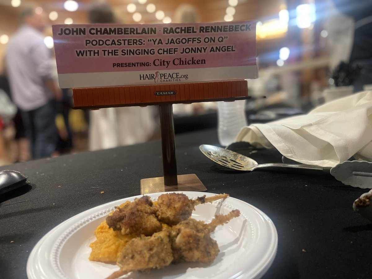 YaJagoff's tweet photo. YaJagoff for the W at the @HairPeacedotOrg #recipeforhope charity event in the amateur category and @KDKAHeather &amp; Chef Bill Fuller for professional! Our friend @Kymgable with the Mary Katherine Gallagher entrance with her win!

cc: @rickaroundhere @BDiverTraffic https://t.co/aJe8Yb84Ui