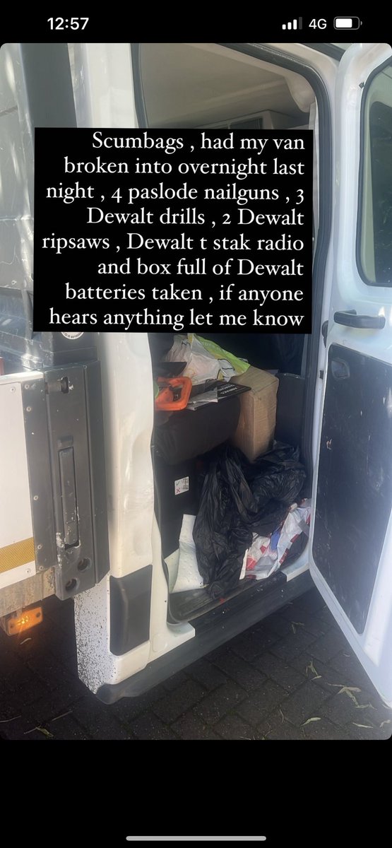 Had my van broken into last night and everything taken in East Kilbride , can everyone share please 👍