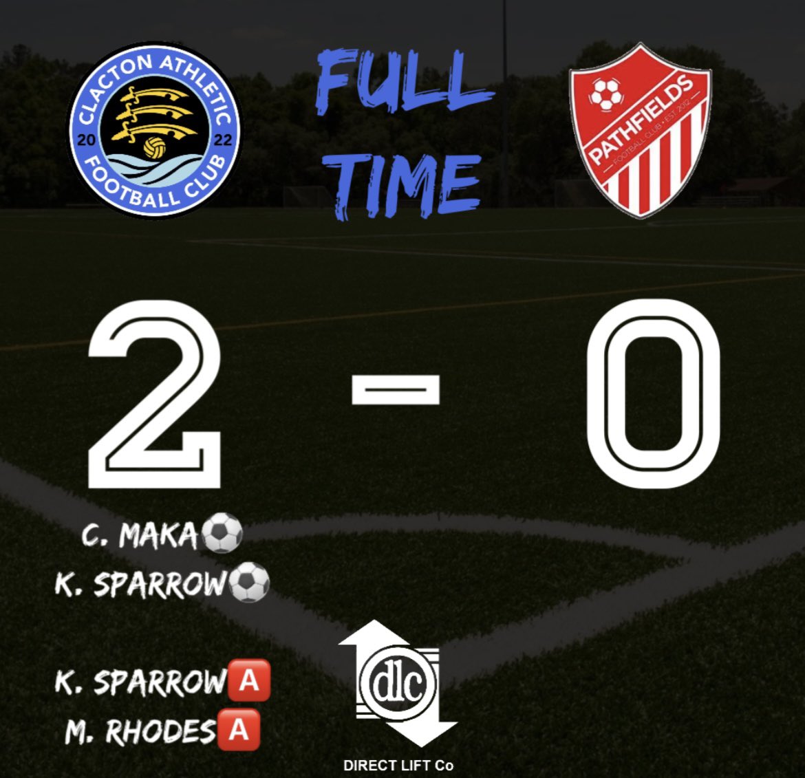 ClactonAthFC's tweet photo. ⚪️🔵FULL TIME🔵⚪️

A good way to bounce back from last weeks game. A win &amp; a clean sheet💪🏼 Thanks to @PathfieldsFC who managed to get a team together on short notice🤝

Goal scorers:
C. Maka⚽️
K. Sparrow⚽️

Man of the match:
K. Sparrow👏🏼

#UpTheAth https://t.co/MCjVuCRYNj