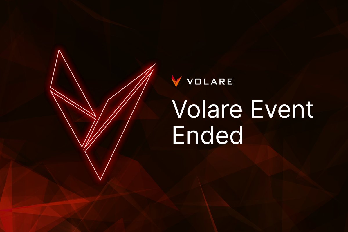 volare_official's tweet photo. Volare mVOLR event has officially ended
Announcements, news, and technical information will be uploaded on Volare Twitter
The mVOLR event will proceed on @Whisper_MSG https://t.co/X6yKbo0lE8