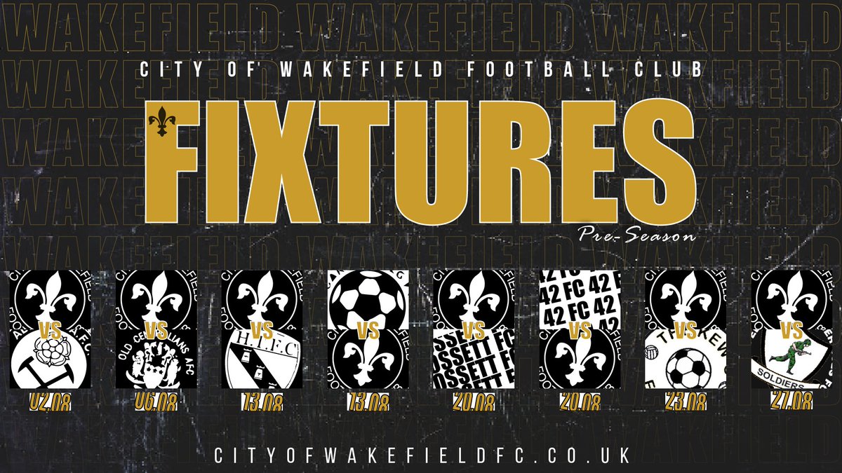 cowfcofficial's tweet photo. ๐จ ๐๐ง๐-๐๐๐๐จ๐ค๐ฃ ๐๐ค๐ช๐ฃ๐ ๐๐ฅ ๐จ
Our 22/23 pre-season friendlies are now booked in and ready to go!
๐ @AltoftsAFC
๐ @CentraliansAFC
๐ @Horbury_TownFC
๐ Garforth LG
๐ Ossett FC
๐ 42 FC
๐ Kews FC
๐ @ElmsallFc
#CoWs #CoWFC #CityOfWakefield #PreSeason #Wakefield https://t.co/8AjpRd2aFT