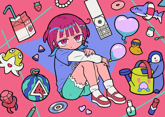 あーちゃんの新曲MVイラストを描かせていただきました!👼
あー嬢の歌声はいつ聴いても最高だし野良ちゃんのレトロポップでしゃれおつ動画が爆発的に可愛すぎるのと森ノ爺ちゃんにめ〜ちゃ可愛くしかもぬるっと動かして頂けてほんと天才なんだ 
恋愛脳 / ナナヲアカリ https://t.co/f47bx5QSq0 