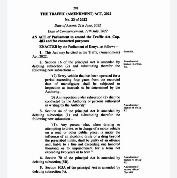 Dear Nairobians. There's a New Traffic Law in town. Starting midnight tonight. THREAD.