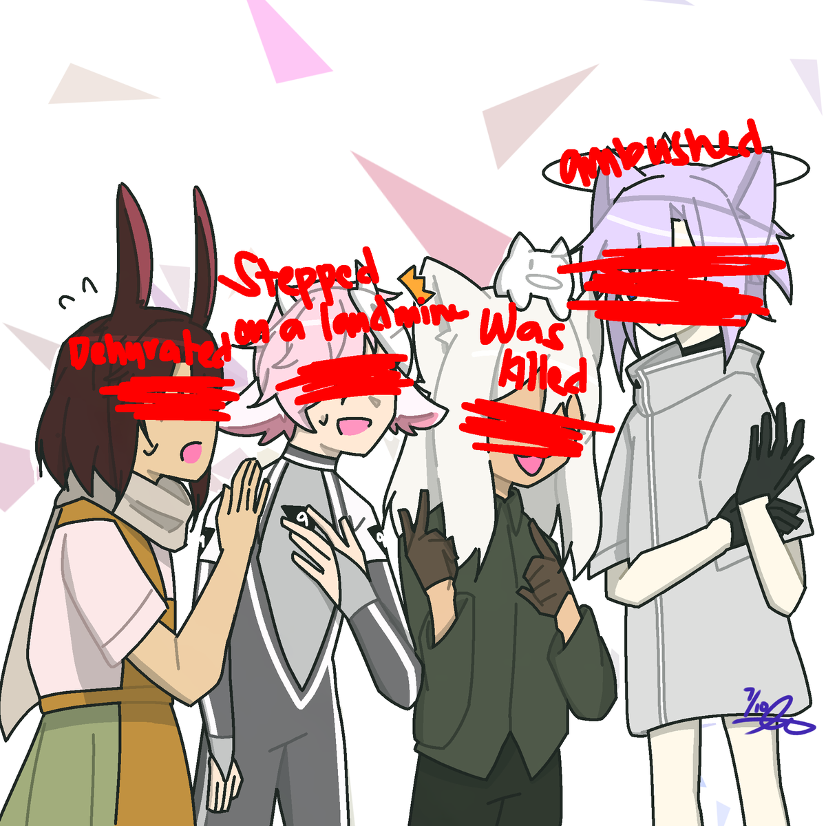 Nemiiitsuuuuu_'s tweet photo. DISTRICT 9- I mean the furry district and how they died 👁👄👁
Sonas from left to right: @MBlanket418 @Dusksksksky @cezlock https://t.co/Qh4SNiLf5U
