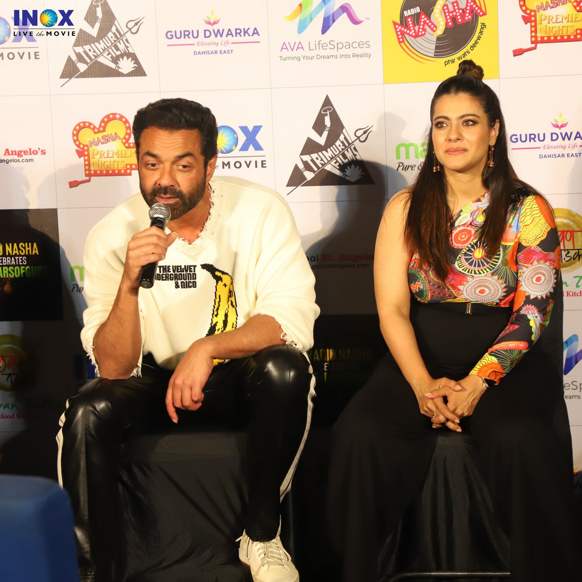 INOXMovies's tweet photo. Hosting the special screening for #25YearsOfGupt at the iconic #MetroINOX was indeed an honour for us. Having @thedeol & @itsKajolD with us made the moment truly one to cherish.
Thank you @RadioNashaIndia @rotalks https://t.co/RiVZeDmSDe