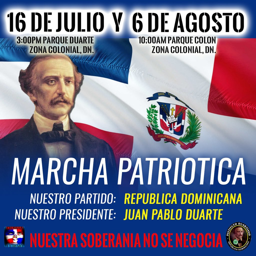 #MarchaPatrioticaRD  para colocar el legado de nuestros Padres de la Patria por lo alto. Marchemos aún hay tiempo. #RDPorLoAlto