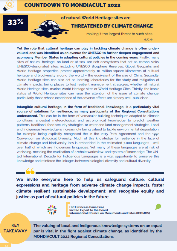 icomosSDG2030's tweet photo. Great work by the SDG Working Group of @ICOMOS where it highlights some important issues for #heritage &amp; #climateaction as well as emphasizing the integration of culture, economic and heritage policy for @Mondiacult2022. @GabeVCaballero @BretonyColville 
https://t.co/HCW0EodL9d https://t.co/hQ64Wluqzk