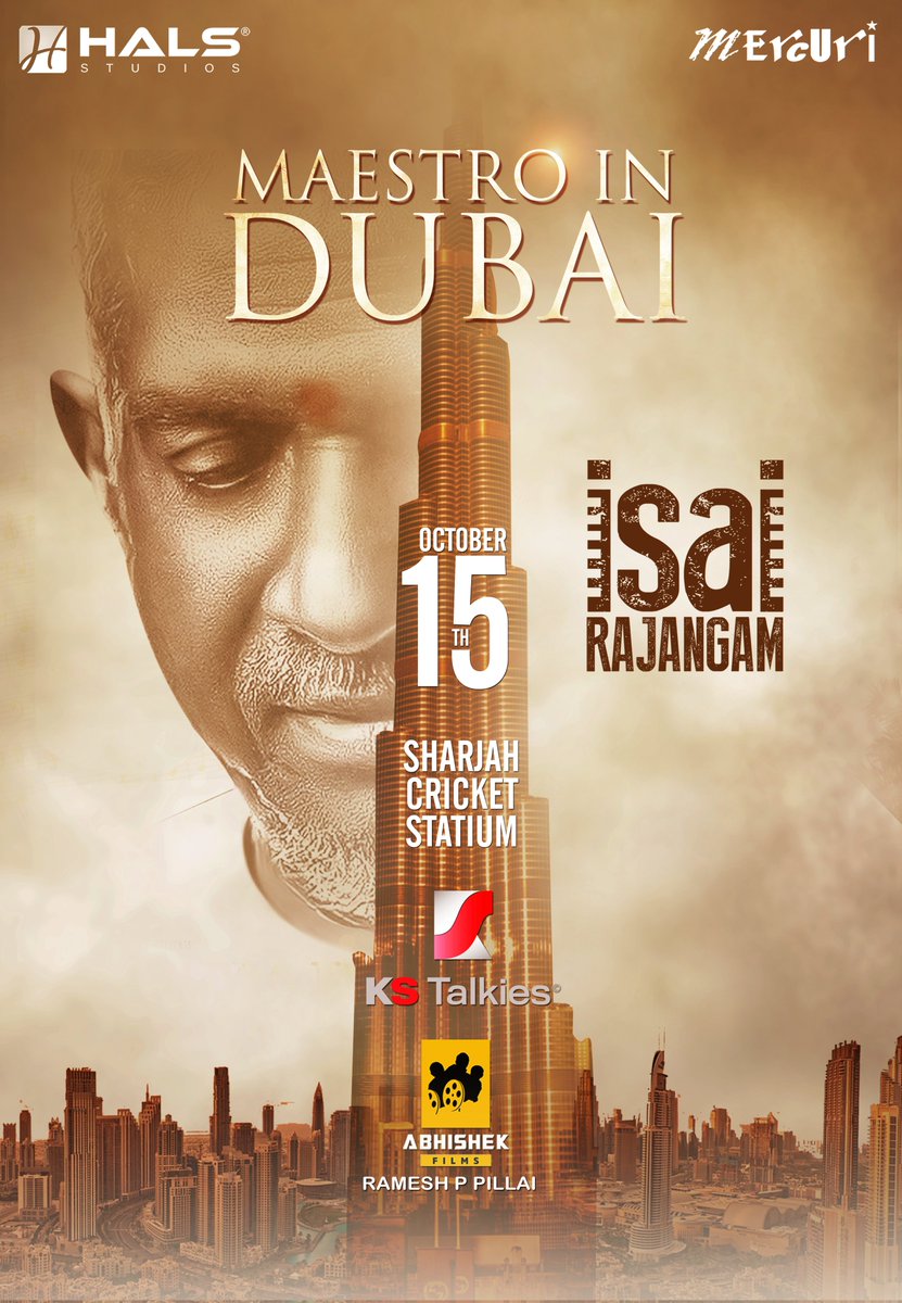 #MaestroinDubai Get ready for an upcoming Concert “Isai Rajangam” on October 15, 2022, at Sharjah Cricket Stadium @ilaiyaraaja