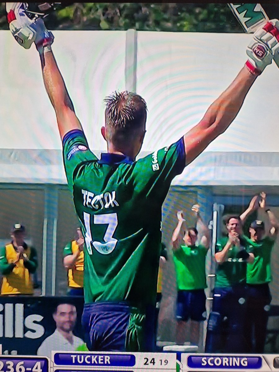 Yes <a href="/harry_tector/">Harry Tector</a> what a knock 🏏 💥 1st 💯 That one was for Granny ♥️ <a href="/cricketireland/">Cricket Ireland</a> #IREvNZ