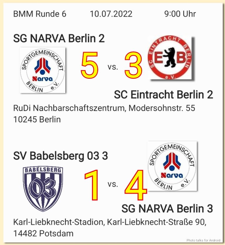 NARVA_Schach's tweet photo. Perfekter Saisonabschluss!!
2 Mannschaftssiege und #TeamNARVA 2 auf Platz 1!! 💪💪
NARVA 3 gewinnt gegen @SVB03Schach und bleibt im Mittelfeld.
Danke und Glückwunsch an alle vom Team NARVA. 
#Schach @Schachverband https://t.co/0fZDQUaNIT
