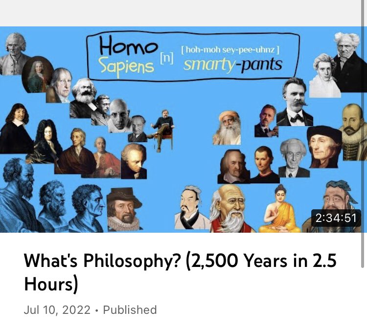 #Philosophy What's Philosophy? (2,500 Years in 2.5 Hours)
youtu.be/XdlfDlcaAAw