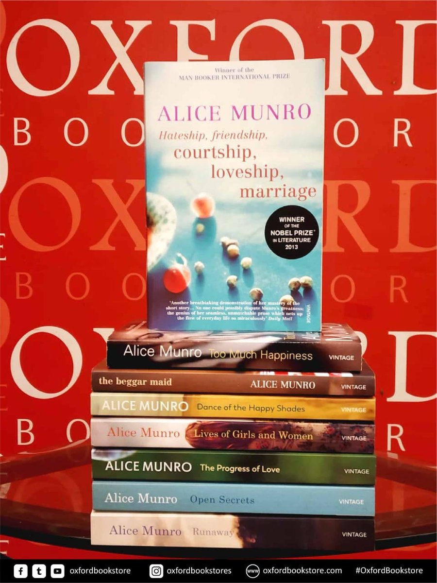 Today we are celebrating the birthday of renowned Canadian writer #AliceMunro by reading some of our favourite books written by her. 
Visit #OxfordBookstore to browse and buy your favourite books. 
#BirthAnniversary #OxfordRecommends #OxfordTurns100 #Books #ApeejayGroup