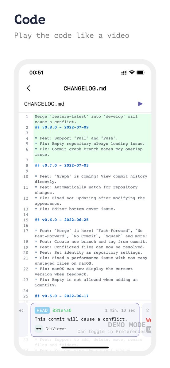 GitViewer's tweet photo. GitViewer v1.0.0 has been released on the AppStore, and there are new options for using Git on mobile phones.

https://t.co/KLeLzpmthK https://t.co/UdG61ZFJSu
