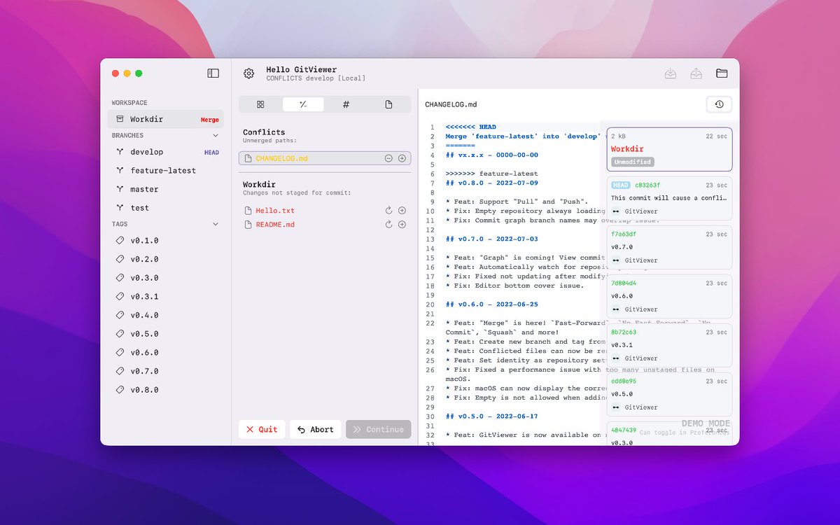 GitViewer's tweet image. A macOS version is also available.