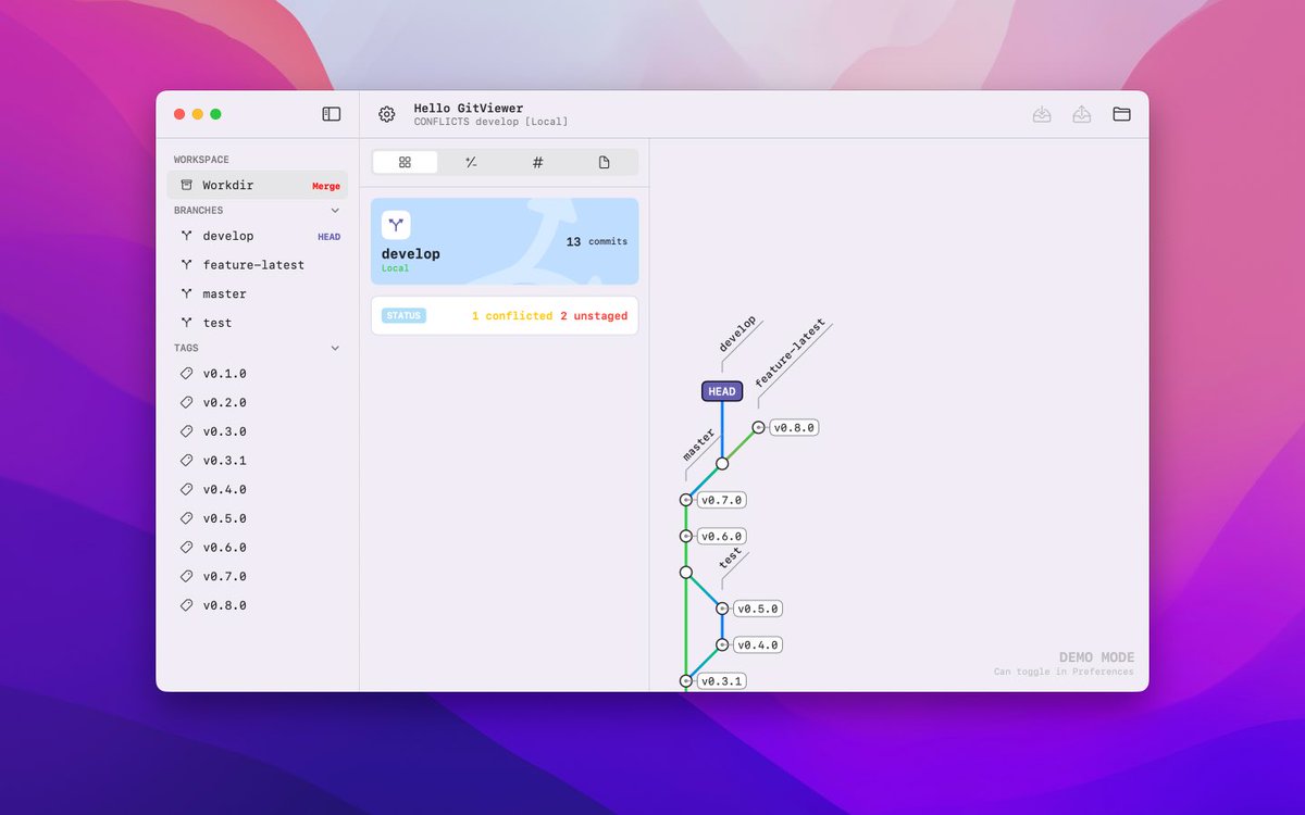 GitViewer's tweet image. A macOS version is also available.