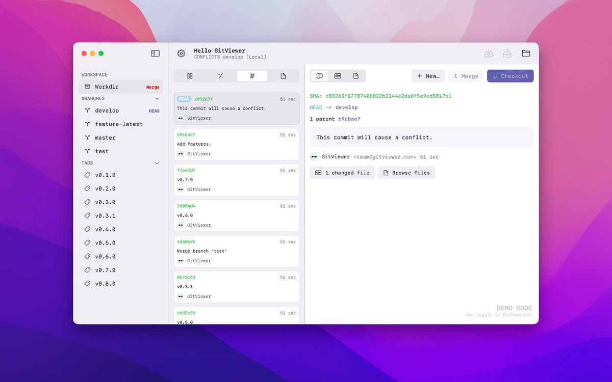 GitViewer's tweet image. A macOS version is also available.