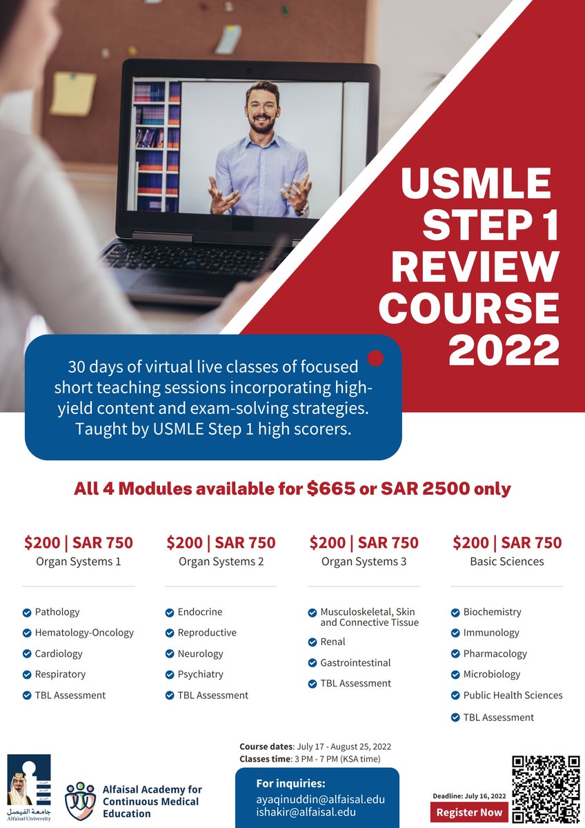 aacme_au's tweet photo. We are happy to announce our #Summer 30-day #Virtual Live #USMLE Step 1 Review Course 2022 from July 17 to August 25, 2022.

Register Now: https://t.co/J1anuBBwGP

#AACME #USMLE #MedTwitter #onlineclasses https://t.co/DFPqEL7OXy