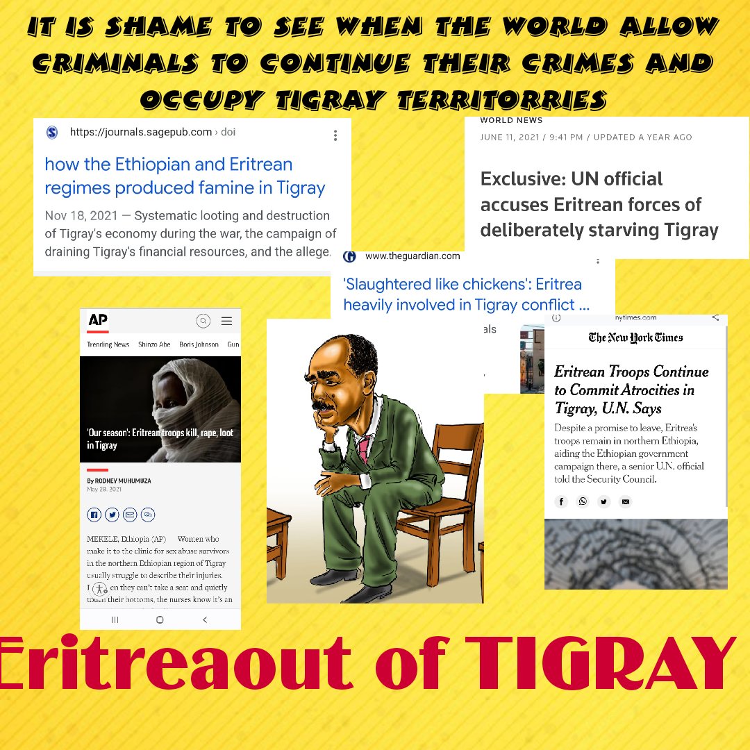 Ramomoha12's tweet photo. The 🌎 should compel the withdrawal of Eritrean troops from #Tigray, the return of the  looted &amp; compensation or else someone is cruel enough to mention Sovernighty as a figleaf to save a genocidal in Asmara.
#TigrayGenocide
@POTUS
@SecBlinken 
@USEmbassyAddis 
@WhiteHouse https://t.co/jqXISAyvLG