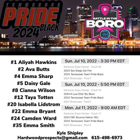 Beyond Excited for our 23’s &amp; 24’s/25’s as they compete in Louisville, KY at the <a href="/BattleintheBoro/">Battle in the Boro</a>‼️ We MUST be the hardest playing team on the floor.. the rest will follow. Get after it TTP🖤
#TTPFamily 
<a href="/KyleShipleyk/">Coach Shipley</a> <a href="/pride2023/">Richard Alexander</a> 
#TTP2030s