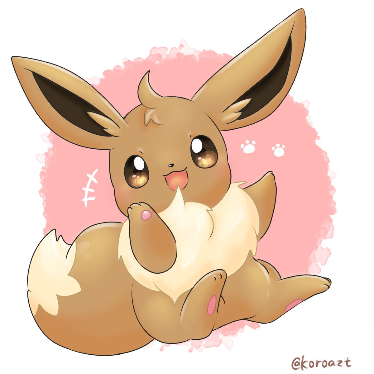 eevee no humans open mouth pokemon (creature) brown eyes solo smile looking at viewer  illustration images