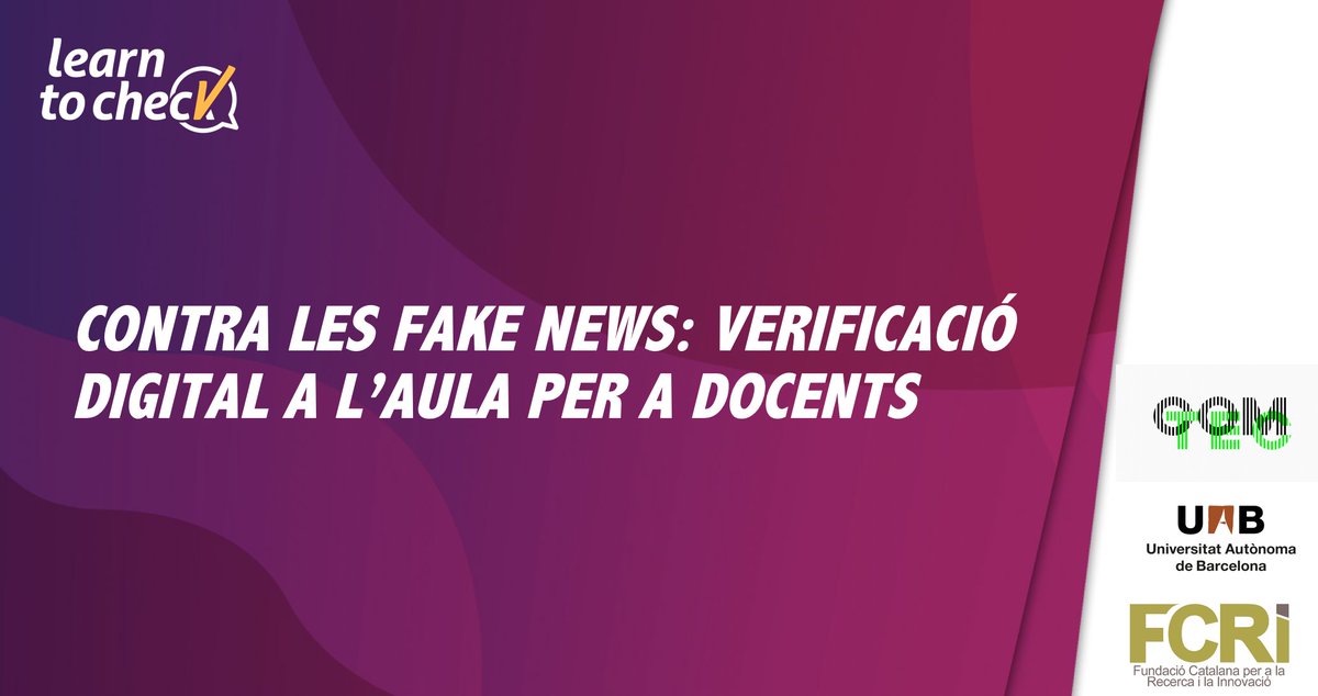 r_cuartielles's tweet photo. Aquest dilluns amb en @carlosbaraibar encetem a l'espai COMTEC UAB aquest curs de @learntocheck per a docents, i que fem en col·laboració amb la @fundaciorecerca i @MediaUAB. Durant la setmana també hi impartiran sessions @nereidacarrillo i @saez_cristina. Quines ganes! Som-hi! https://t.co/KSVDZEI8pS