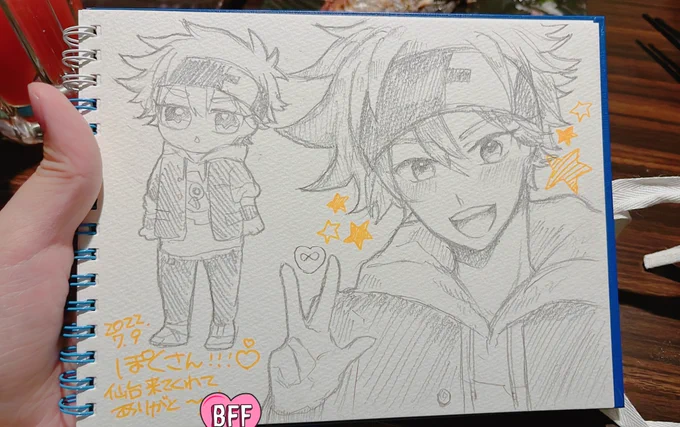 うずらさんとお初オフ会しました!!
たくさんあそんでもらいました〜🎶😂
最高かわいい暦を描いてもらったんだぜ〜💛❤️‍🔥やった〜!! 