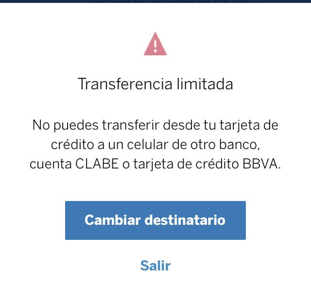 CernaMarcos's tweet photo. @BBVARe_mx me sale este error y la transferencia la intento hacer desde mi cuenta de débito https://t.co/JKNTtRIc8f