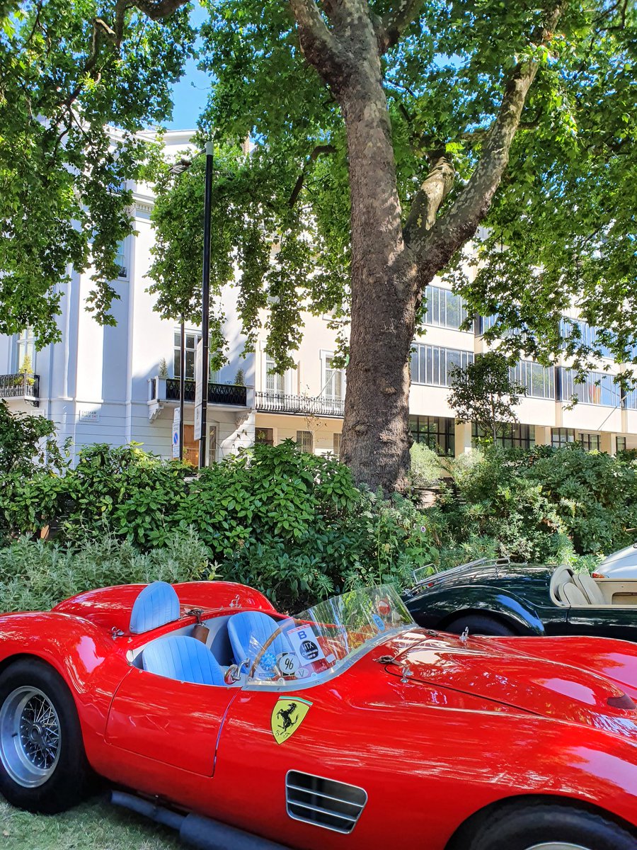 Box red #Ferrari fever @96 club and inset fabulous wood-rimmed steering wheel and 1959 @lemansclassic 24 heures sticker @FNEPR #classiccars #classicferrari #ferrariowners