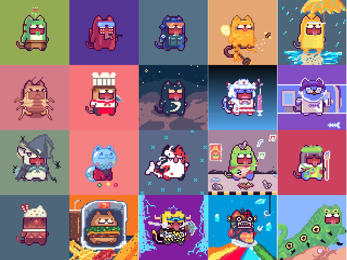 Cute as a pukpik cat collection : enjoy with the pixel cats in the chaotic and laughable world of the 7th dimension.🥰✅

0.005-0.013 ETH on Poly🍇
opensea.io/collection/puk…

#NFT #NFTArt #NFTCommunity #NFTProject #OpenSeaNFT #NFTPolygon #OpenSeaNFT