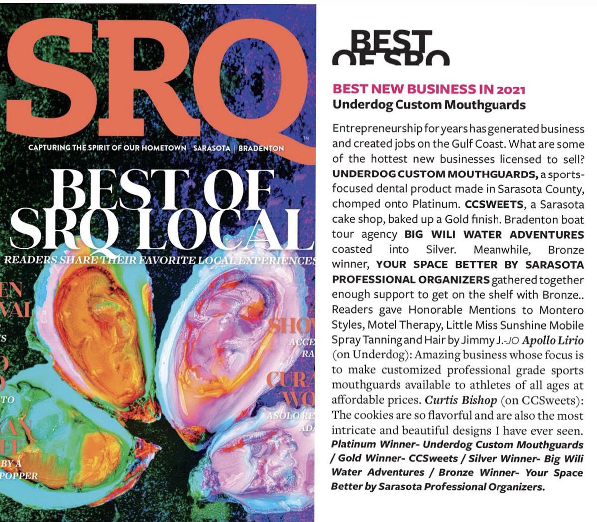 UMouthguards's tweet image. Thank you Sarasota for voting us the Best New Business of 2021! We love helping the athletes of our community. If you need the best sports mouthguard in Sarasota, give us a call! #BestofSRQ #Sarasota #srq