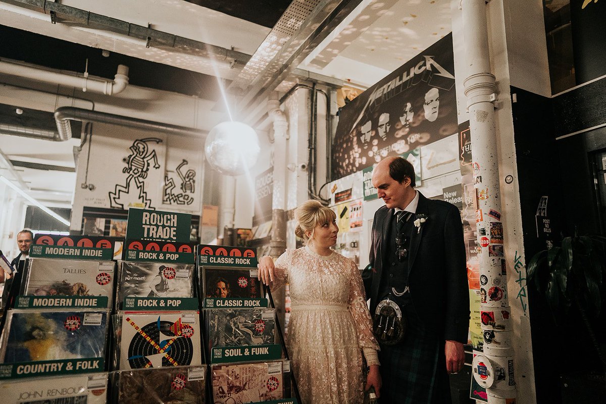 Wedding day essential: getting a few post-ceremony snaps in <a href="/RoughTrade/">Rough Trade</a> East