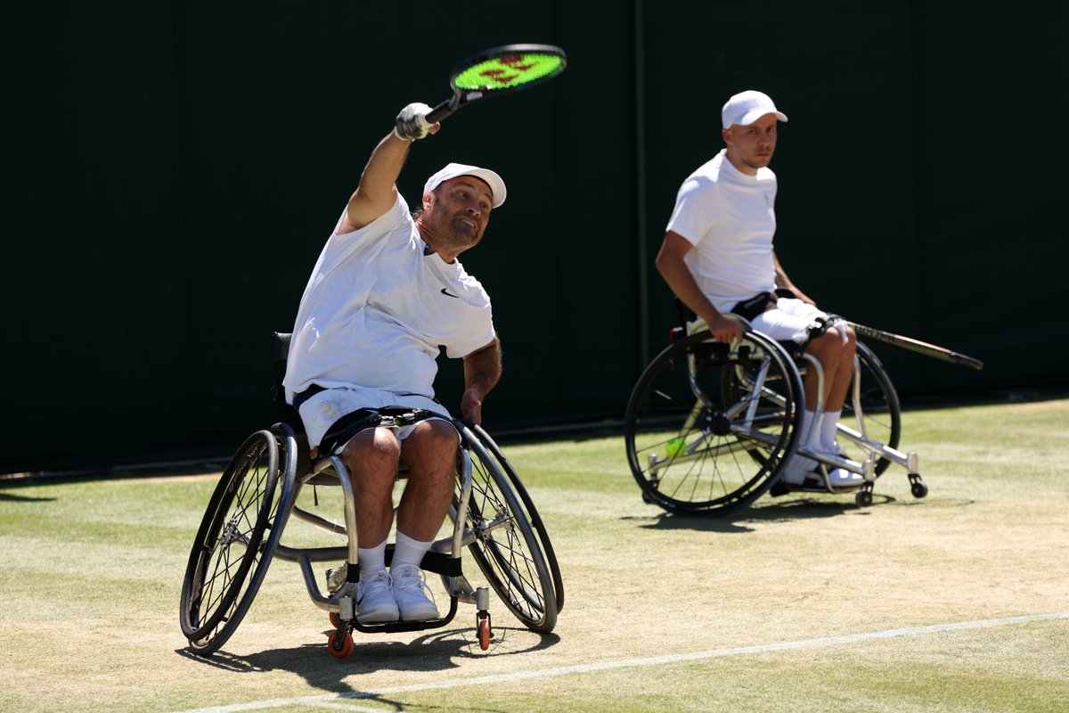 WChairTennisGB's tweet photo. A great effort in defence their Wimbledon title

Andy Lapthorne &amp; David Wagner lose out to Dutch top seeds Sam Schroder &amp; Niels Vink 6-7(4), 6-2 6-3.

#BackTheBrits #wheelchairtennis #Wimbledon  S https://t.co/gZ9xjZKQzH
