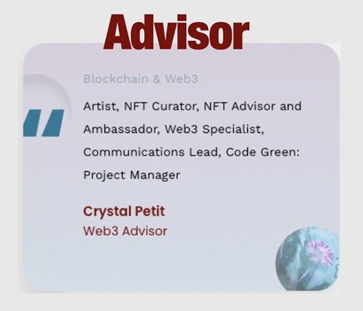 sparkso_techno's tweet photo. 📣Our #Web3 advisor is here!
We are pleased to announce that ‼️Crystal Petit‼️ is joining the #Sparkso Advisory Board.
Crystal will support the project on its #NFT side as well as business development of the marketplace.
#Advisor #Strategy #Business #Growth #Innovation https://t.co/mF1eeHsDCr