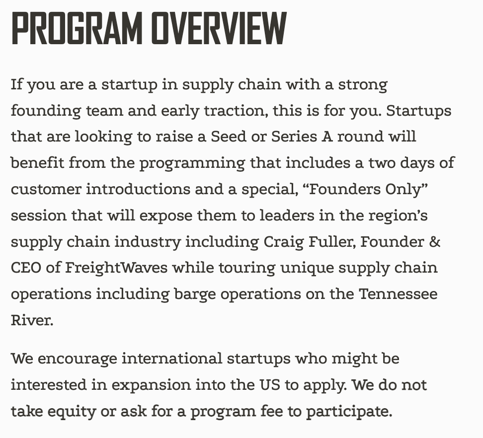 ThisIsDynamo's tweet photo. Calling all supply chain startups 🚨

It’s time to apply for Founders Camp 2022 🏕️

Founders will have access and the opportunity to work with and learn from a global network of both founders and corporates who bring their own experience and resources.
https://t.co/WrIy9iopbW https://t.co/T3xe3HAaxT