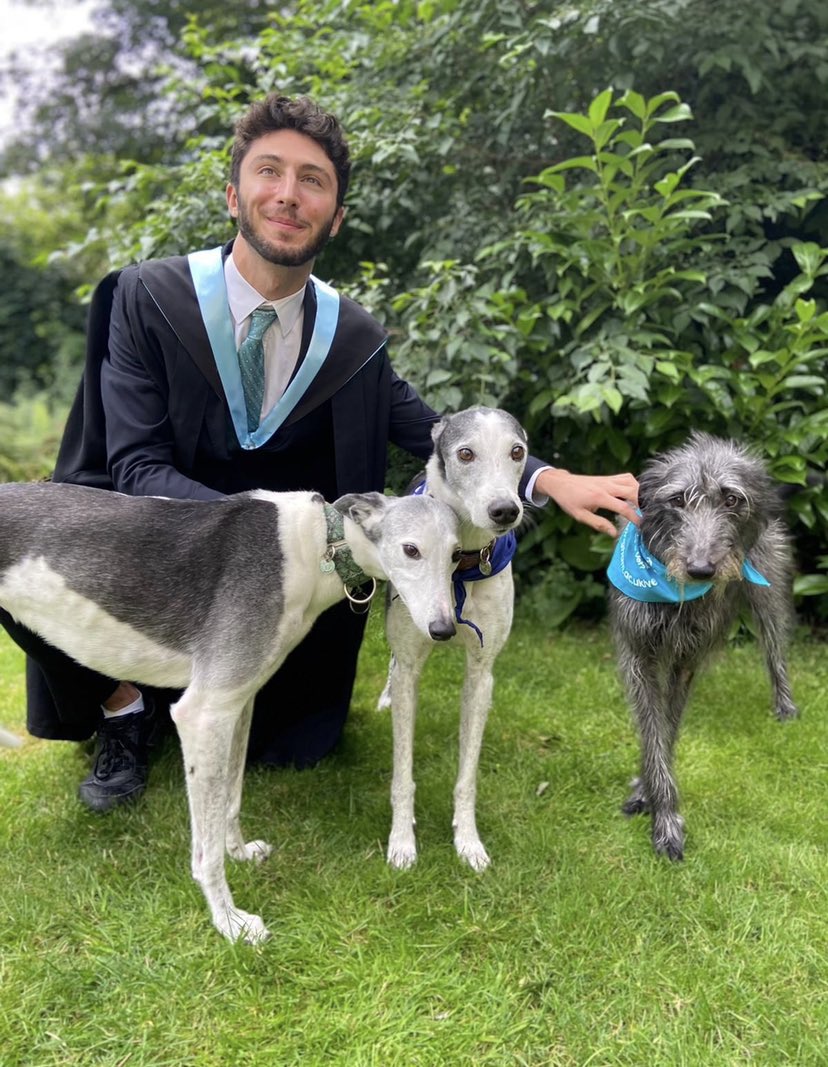 @gillybean42 <a href="/VetEd2022/">VetEd2022</a> <a href="/NottsVet/">Notts Vet Welfare</a> Our girls wearing theirs at Josh's 'mock' BVMedSci graduation we did at home last summer- real thing in a few weeks!