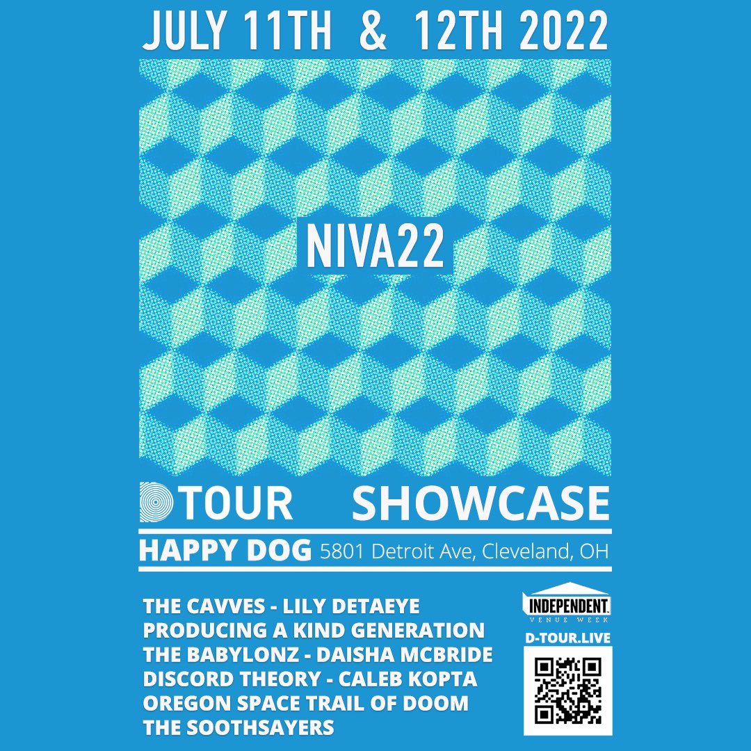 Tomorrow 👏 the first official D Tour Showcase kicks off with the official <a href="/nivassoc/">NIVA - National Independent Venue Association</a> Conference After Party at The Happy Dog on 7/11-7/12!

Don’t miss artists from each founder city over 2 days! Get tickets now at HappyDogCleveland.com! Showcase is free with a NIVA Conf Badge.