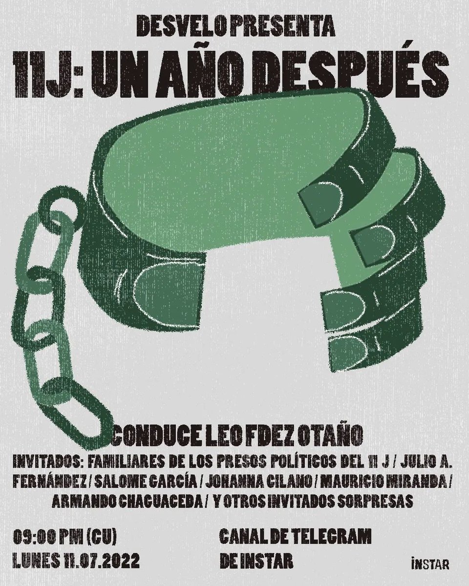 BrugueraEstudio's tweet photo. Quiero agradecer por aceptar la invitación a los familiares de los Presos del #11J quienes mañana estarán juntos a otros invitados en #ElDesvelo con @SinDr_11J. - https://t.co/OrBu5uIdCY
#11JEsSiempre #SeVanACaer #CubaEstáSecuestrada #LibertadParaTodosLosPresosPoliticos #SOSCuba https://t.co/HOoCPrUcxU