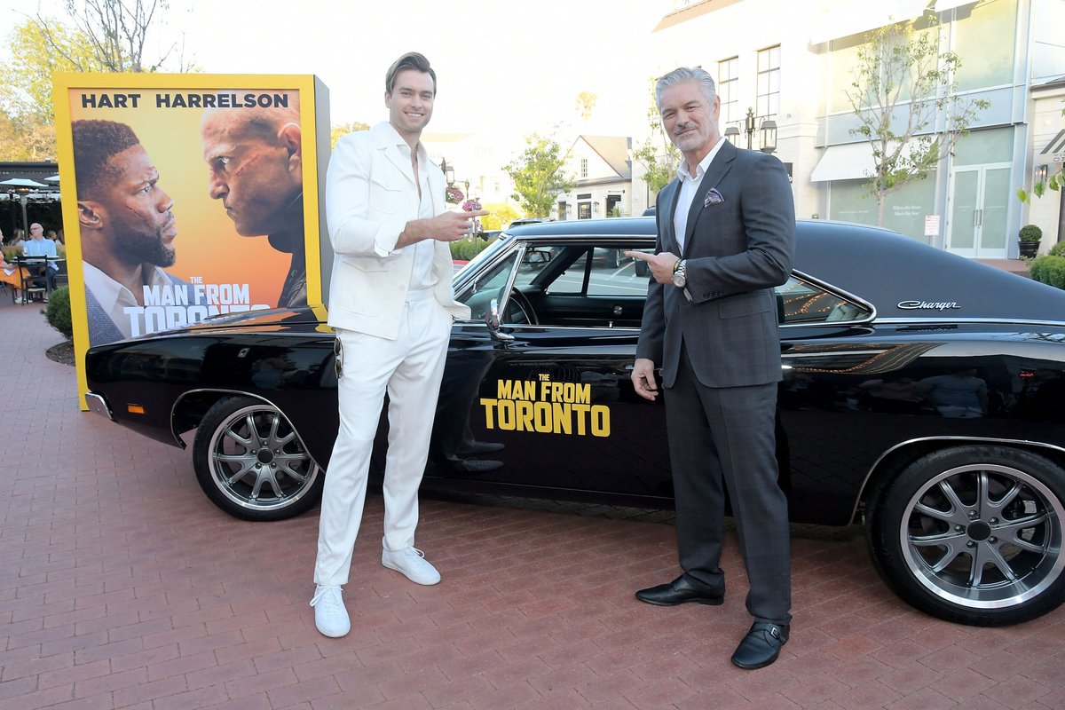 PFodeDaily's tweet photo. HQ Untagged: @PiersonFode, Patrick Hughes, Robbie Fox and Alejandro De Hoyos attend "The Man from Toronto" special screening on June 21, 2022 in Pacific Palisades, California. https://t.co/npWRKOGZjB