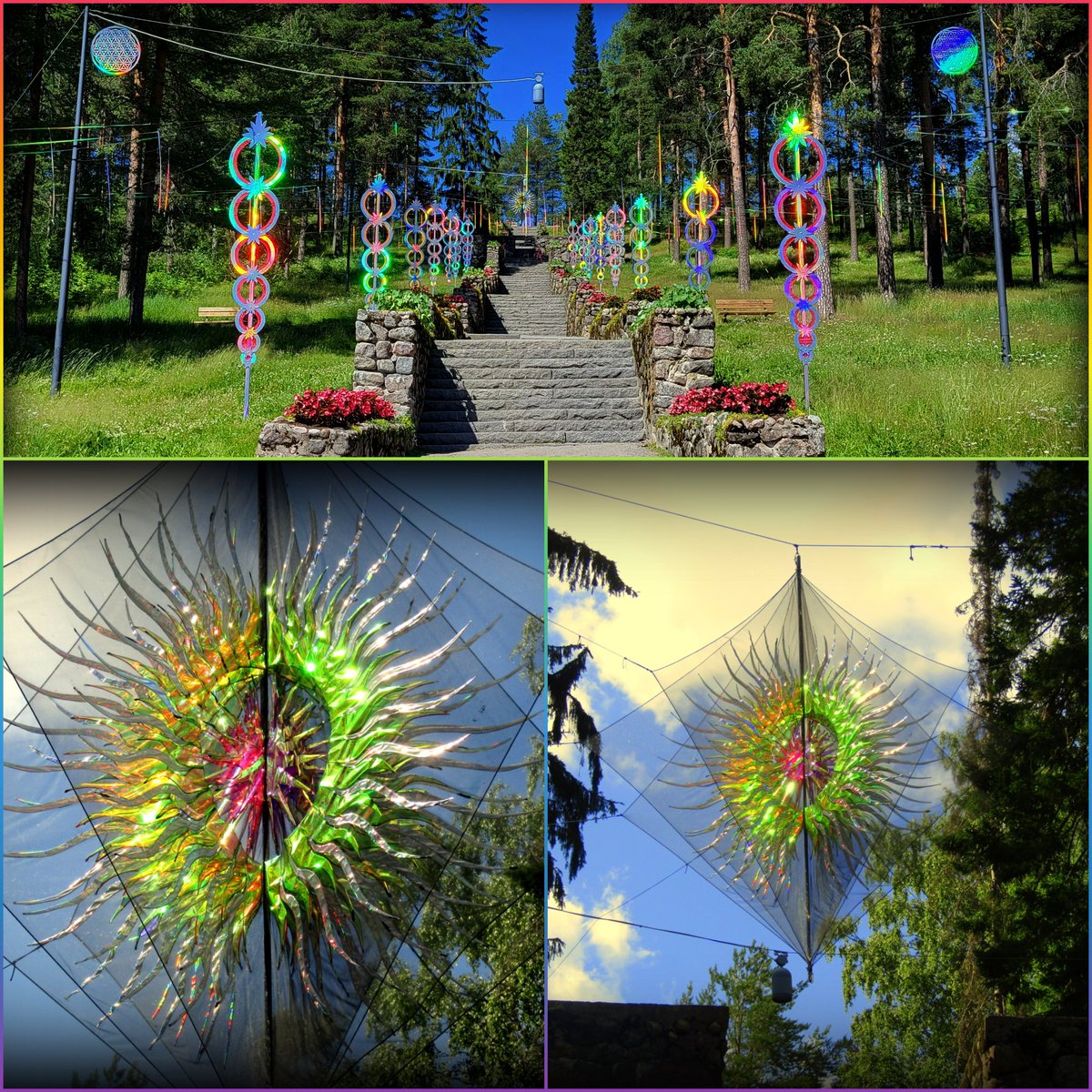 PRISMATIC-valoteos on vielä 7.8. asti nähtävillä Jyväskylässä Neron portailla. Tämä 20m x 50m laajuinen maailman ensi iltansa saanut teos elää sateenkaaren väreissä katsojan kulkiessa rappuja ylös.Paras katseluaika on klo 10-12 aurinkoisena päivänä.
@VisitJyvaskyla
<a href="/Valonkaupunki/">CityofLightJKL</a>