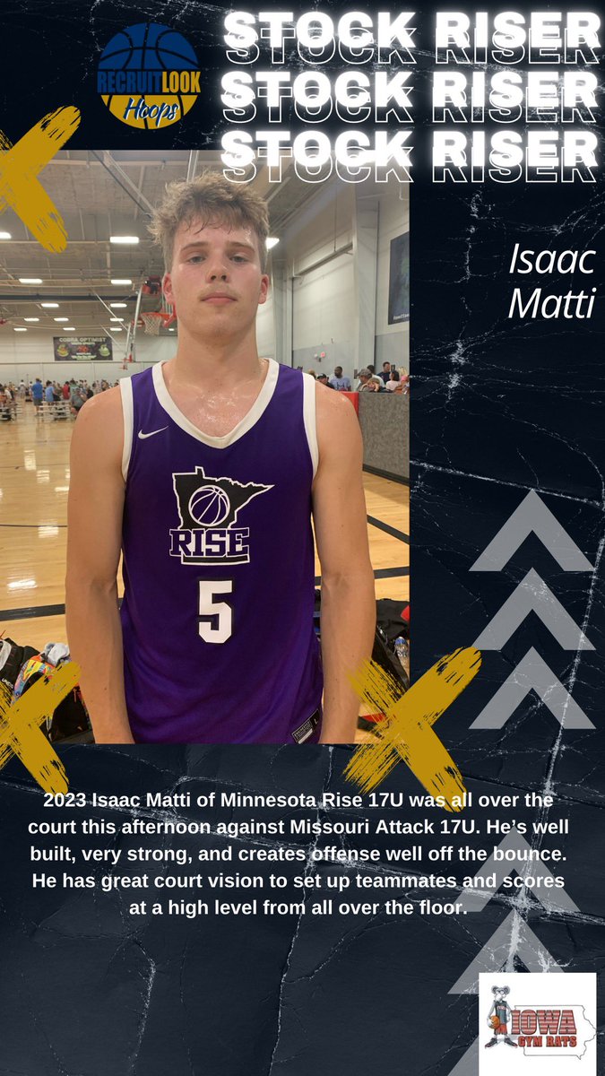 RecruitLook Hoops (@rl_hoops) on Twitter photo Matti does a little bit of everything to help his team & is always hustling. <a href="/IMATTI11/">Isaac Matti</a> <a href="/KoryKettner/">MN RISE BASKETBALL</a> <a href="/Midwest_Live/">Midwest Live!</a> <a href="/IowaGymRats/">Iowa Gym Rats</a> Matti does a little bit of everything to help his team & is always hustling. <a href="/IMATTI11/">Isaac Matti</a> <a href="/KoryKettner/">MN RISE BASKETBALL</a> <a href="/Midwest_Live/">Midwest Live!</a> <a href="/IowaGymRats/">Iowa Gym Rats</a>