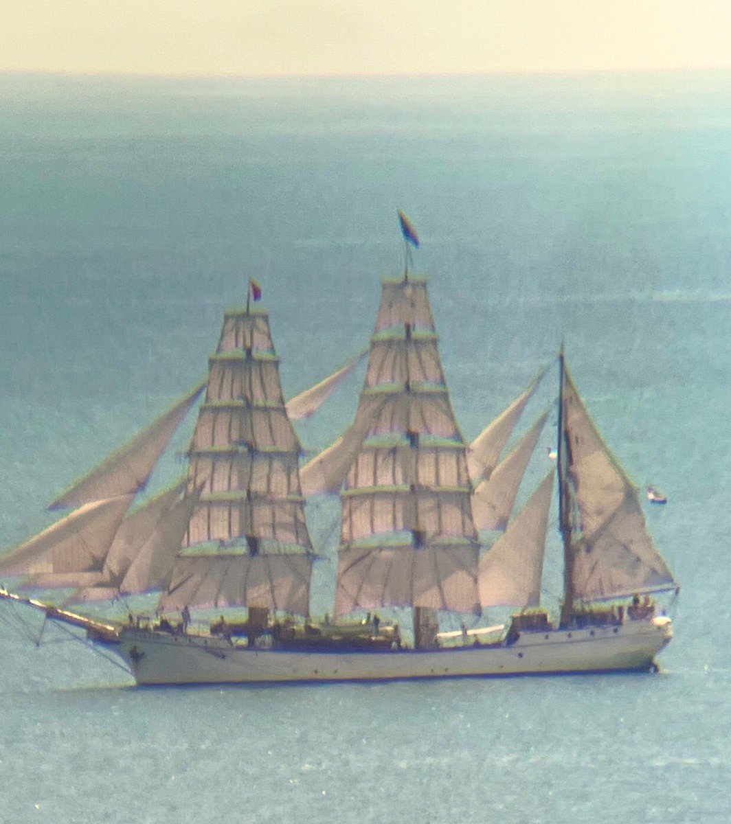 Look at this beauty sailing past the lookout! It’s Europa, on her way to Harlingen, NL. She’s a steel-hulled barque and was originally a German lightship, named Senator Brockes!