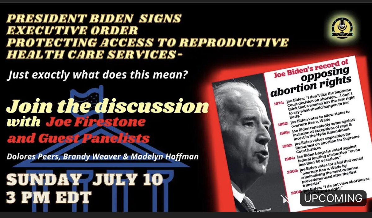 dee4peace's tweet image. Kerberos Special Panel Discussion: President Biden's EO on Access to Reproductive Healthcare @joefirestonephd  @hoffman4nj @bnweaver81 @dee4peace @KerberosNews #Biden #RoeVsWade #ReproductiveHealth #AbortionBan #healthcare #live 3pm ET/12pm PT youtu.be/dC7Ix7hko6s via @YouTube