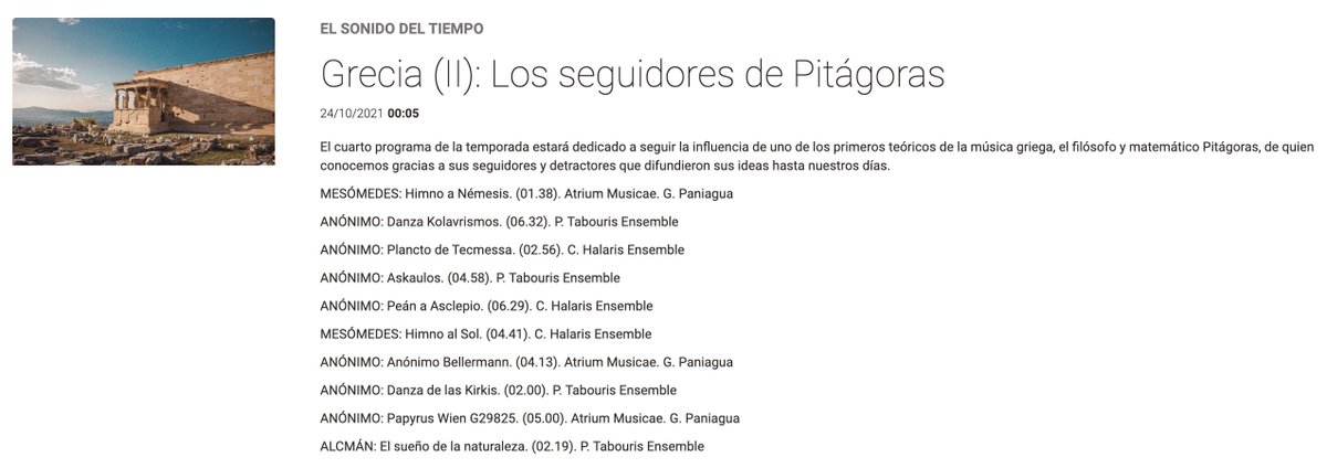 InterClassica (@interclassica) on Twitter photo Músicas de la Grecia Antigua: su interacción con la sociedad griega y la influencia de Pitágoras
--Epitafio de Seikilos
--Primera Oda Pítica a Apolo
--Peán a Asclepio
y mucho másssss
I: cutt.ly/wLkUavN
II: cutt.ly/OLkUlR9
“El sonido del tiempo” - <a href="/radioclasica/">Radio Clásica</a> Músicas de la Grecia Antigua: su interacción con la sociedad griega y la influencia de Pitágoras
--Epitafio de Seikilos
--Primera Oda Pítica a Apolo
--Peán a Asclepio
y mucho másssss
I: cutt.ly/wLkUavN
II: cutt.ly/OLkUlR9
“El sonido del tiempo” - <a href="/radioclasica/">Radio Clásica</a>