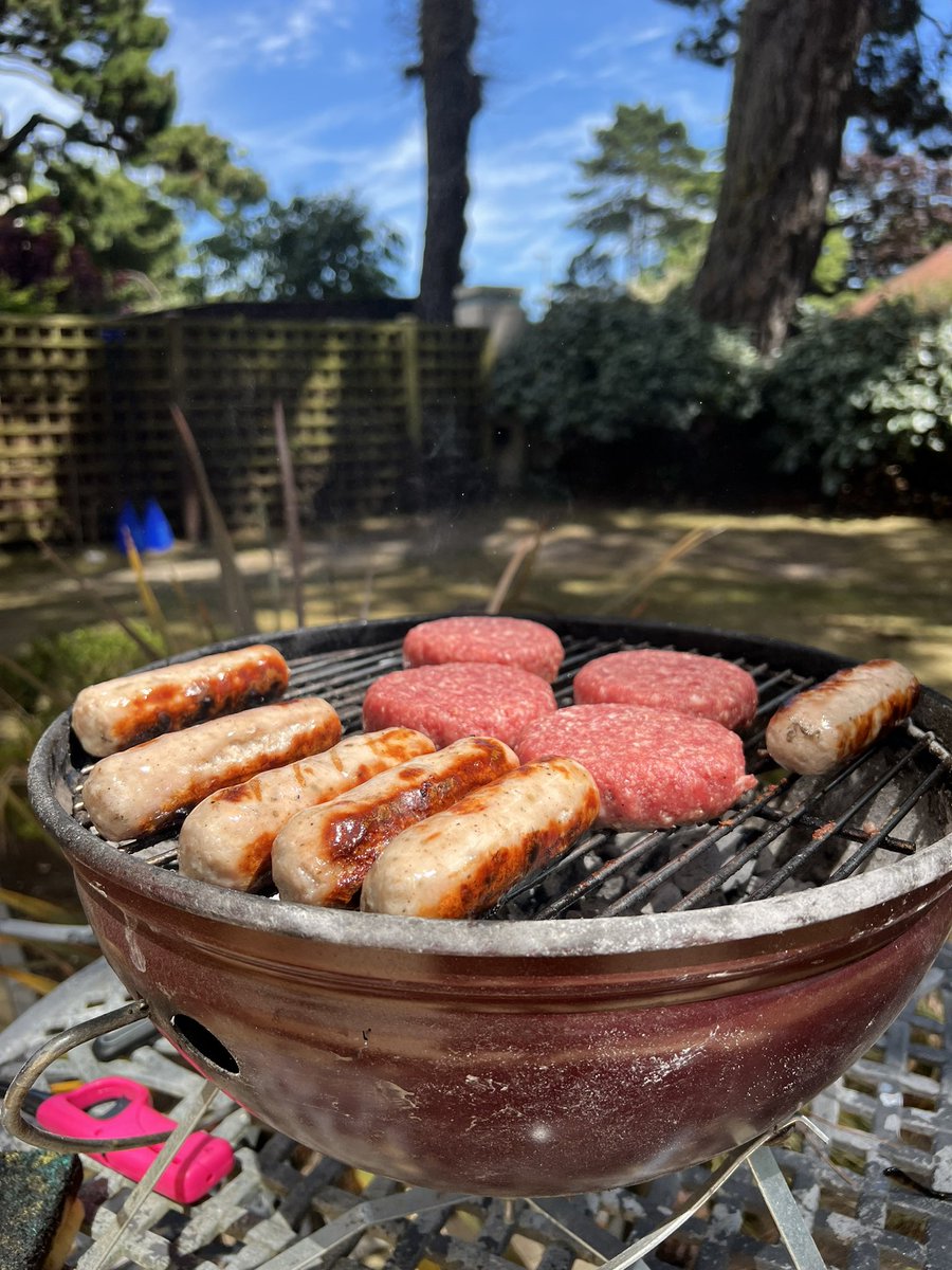 Sometimes we can over complicate a BBQ, burgers &amp; hotdogs do the job! Bosh #bbq #sandbanks #burger #sun #weekend