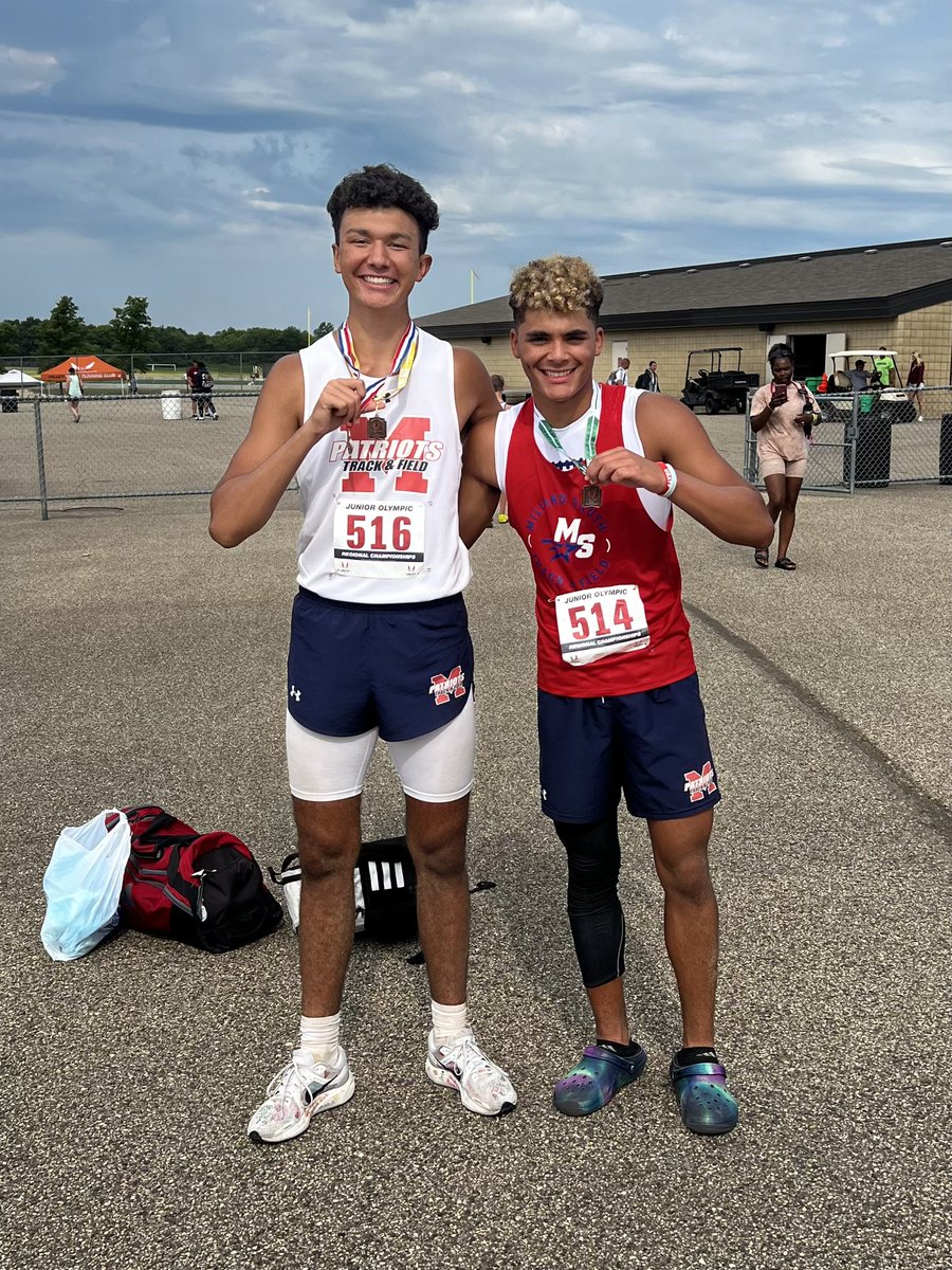Congrats to Kam and Braytn for qualifying for nationals in triple jump, placed 4th &amp; 5th at USATF region 8 JO Championships.