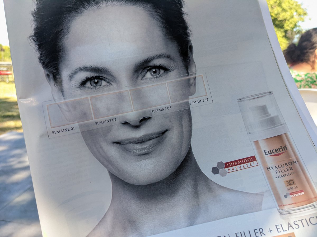 jcunniet's tweet image. Pour convaincre, @Eucerin utilisé la #DataVisualisation de l&apos;évolution de la peau dans sa nouvelle campagne presse. #VisualSelling