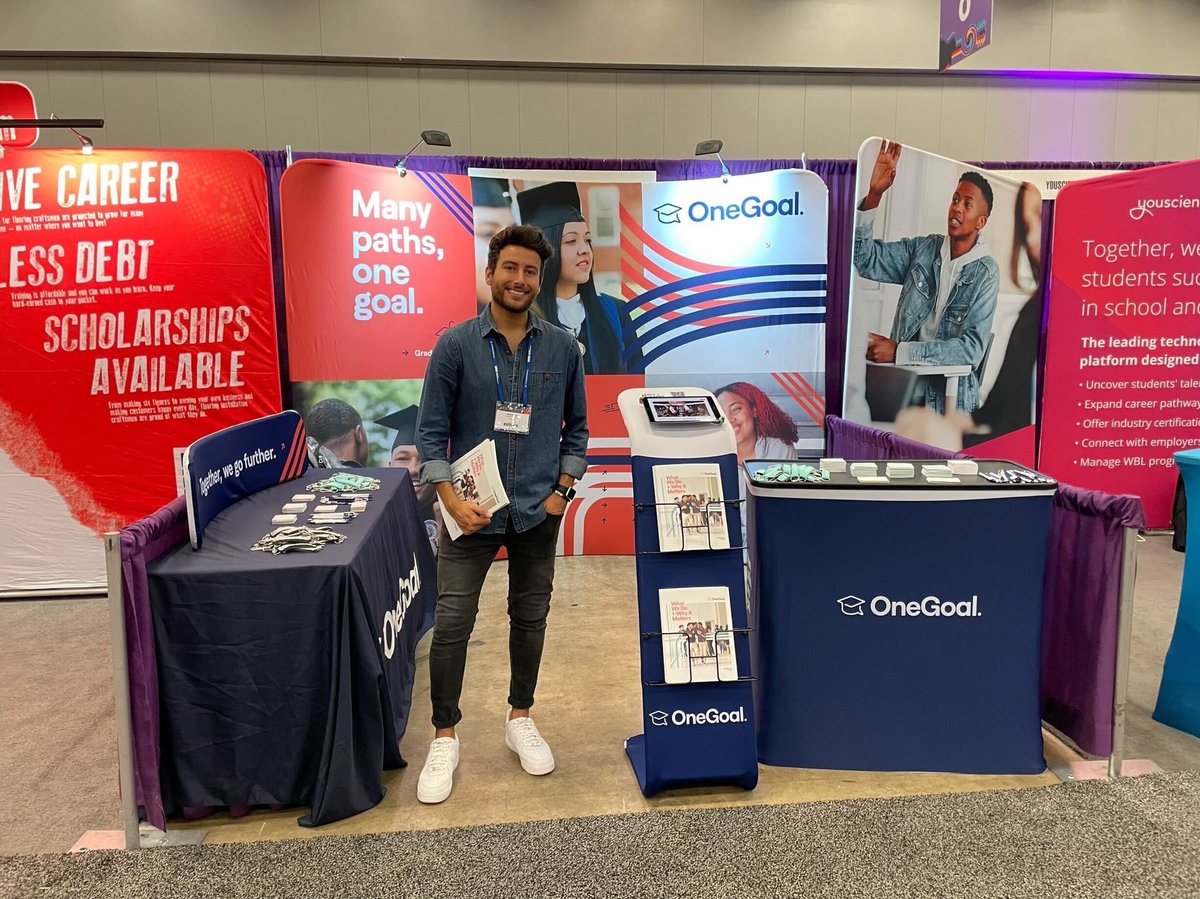 OneGoalGraduate's tweet photo. Starting our second day at #ASCA22.
Stop by OneGoal booth #1223 to hear about our college and career readiness solutions.
#onegoalgraduation https://t.co/7c9KZbafdW