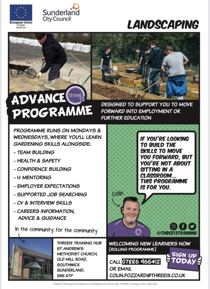 👨‍🌾 FREE landscaping course in Southwick 🪴

The course runs on Mondays and Wednesdays at St Andrew’s Methodist Church on Old Mill Road.

More info below 👇 

#Southwick